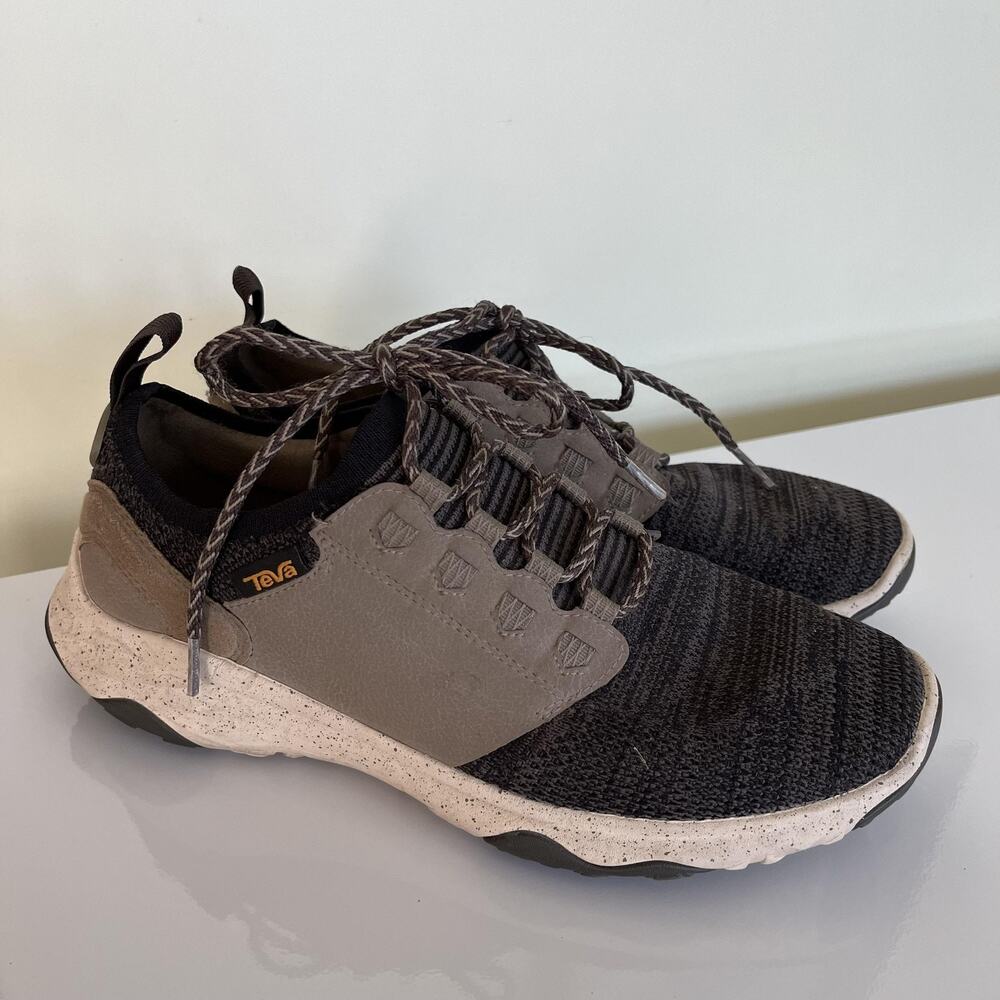 Teva Arrowood 2 Knit‎ Shoes Mens Size 8 Black Gray Taupe Trail Hiking Sneakers